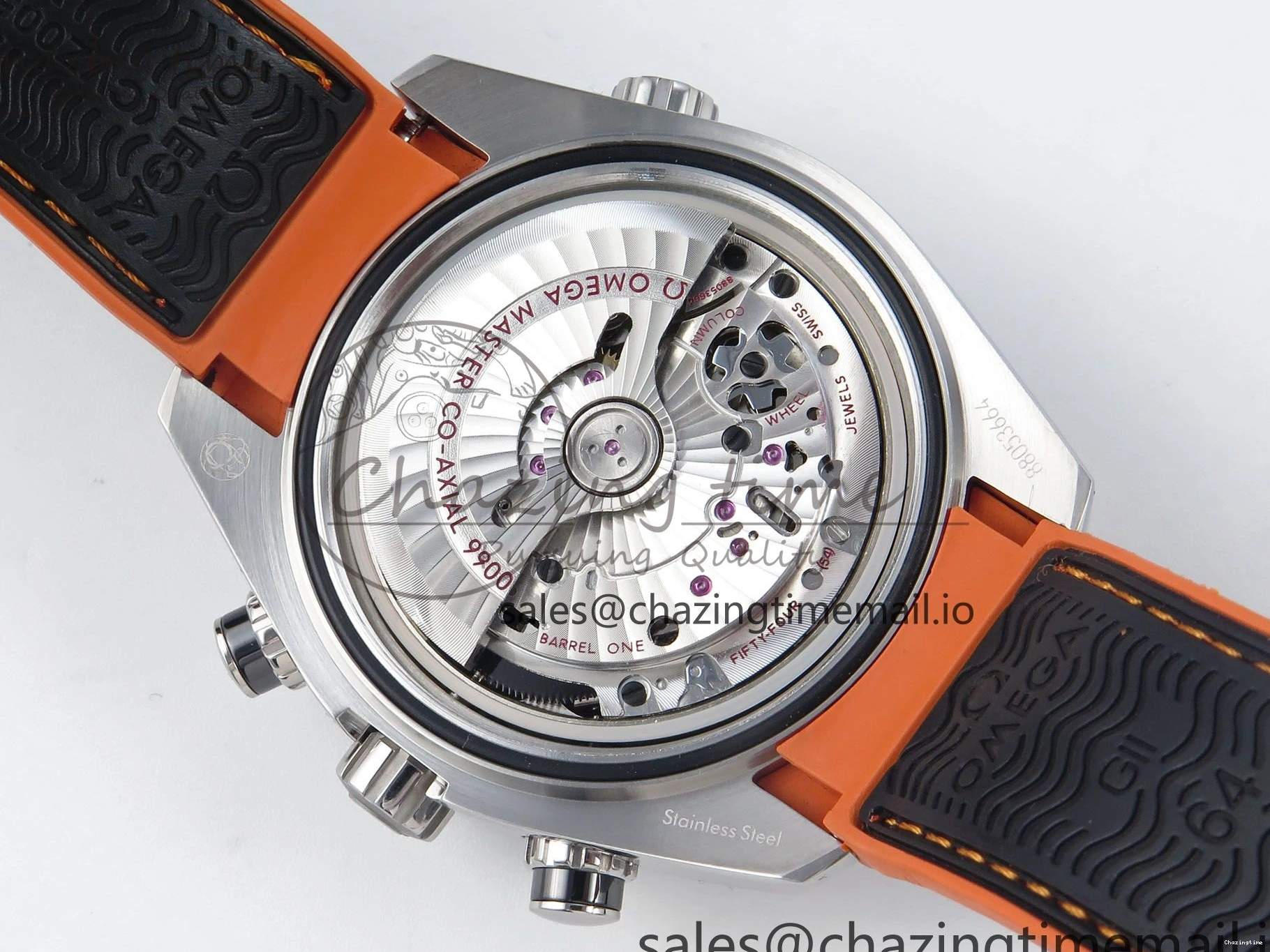 0112 Planet Ocean Master Chronometer 600M 45.5mm SS SCF 1:1 Best Edition Black Orange Bezel Black Dial on Black Rubber Strap A9900 Super Clone ModernLook 7667